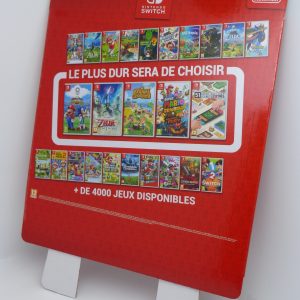 Mini fronton PLV Nintendo Switch « le plus dur sera de choisir »