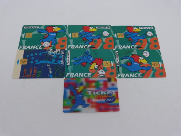 7 Télécartes Footix Coupe du monde France 98