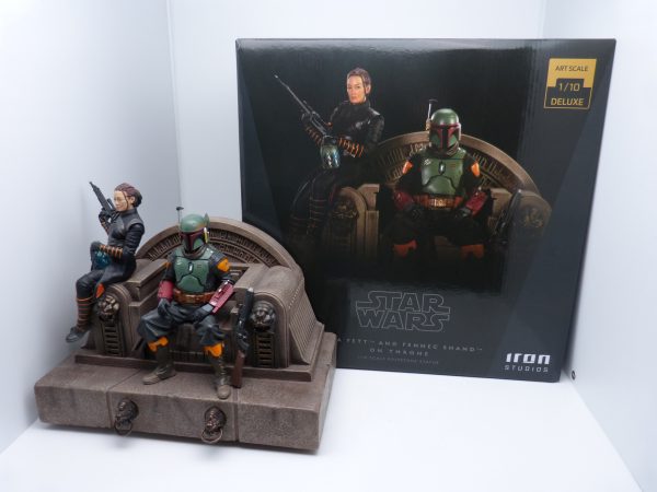 Figurine Star Wars iron studios boba fett and fennec shand on throne 1/10