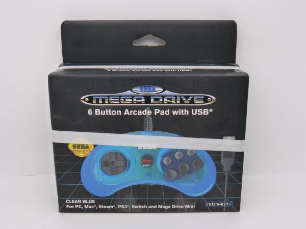 Manette Sega Megadrive mega drive retro bit crystal blue NEUVE