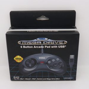 Manette Sega Megadrive mega drive retro bit noire NEUVE