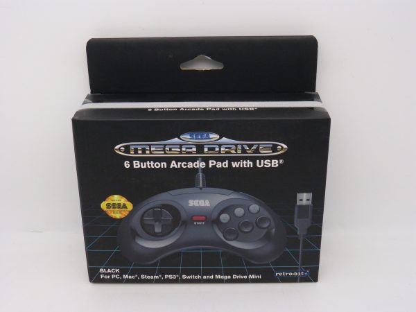 Manette Sega Megadrive mega drive retro bit noire NEUVE