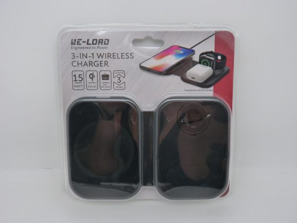 Chargeur 3 en 1 sans fil NEUF noir