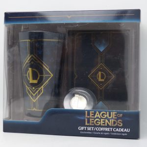 League of legend gift set coffret Cadeau verre + livret + pins